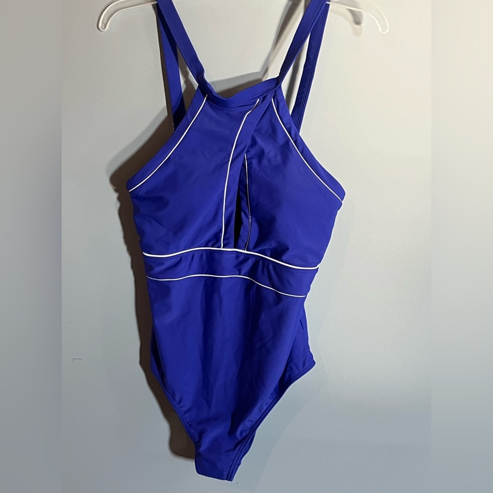 Venus One Piece Swimsuit NWOT Women’s Size 12 Royal Blue With Cut out